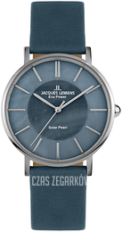 Jacques Lemans Eco Power Solar Niebieski/Skóra Ø36 mm 1-2112B