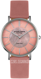 Jacques Lemans Eco Power Solar Różowy/Skóra Ø36 mm 1-2112C