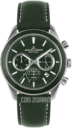Jacques Lemans Eco Power Solar Zielony/Skóra Ø44 mm 1-2115D