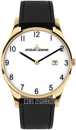 Jacques Lemans London Biały/Skóra Ø38 mm 1-2122H
