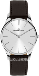 Jacques Lemans Srebrny/Skóra Ø30 mm 1-2123B
