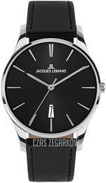 Jacques Lemans London Czarny/Skóra Ø40 mm 1-2124A