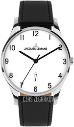 Jacques Lemans London Biały/Skóra Ø40 mm 1-2124D