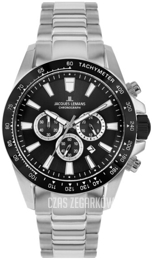 Jacques Lemans Liverpool Czarny/Stal Ø48 mm 1-2140E