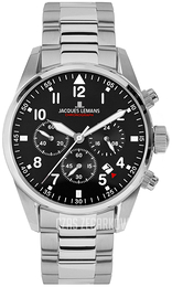 Jacques Lemans Sport Czarny/Stal Ø42 mm 42-2C