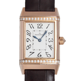 Jaeger LeCoultre Reverso Joaillerie Duetto Classique Srebrny/Skóra 38.7x23 mm 2562402