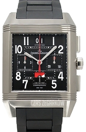 Jaeger LeCoultre Reverso Squadra World Chronograph Czarny/Guma 50x35 mm 702T670