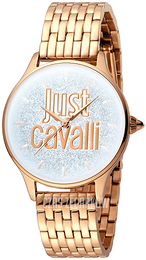 Just Cavalli Logo Srebrny/Stal w kolorze różowego złota Ø34 mm JC1L043M0045