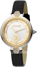 Just Cavalli Srebrny/Skóra Ø34 mm JC1L128L0035