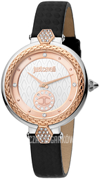 Just Cavalli Srebrny/Skóra Ø34 mm JC1L128L0045