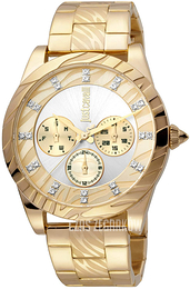 Just Cavalli Wielokolorowy/Stal w odcieniu złota Ø40 mm JC1L130M0065