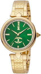 Just Cavalli Valentines Zielony/Stal w odcieniu złota Ø34 mm JC1L156M0065