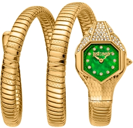 Just Cavalli Signature Zielony/Stal w odcieniu złota Ø22 mm JC1L193M0035