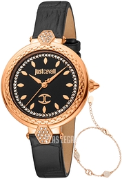 Just Cavalli Snake Czarny/Skóra Ø34 mm JC1L205L0025