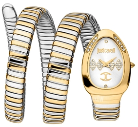 Just Cavalli Signature Snake Vezzoso Srebrny/Pozlacana Ø22 mm JC1L230M0065
