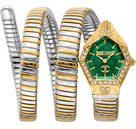 Just Cavalli Signature Snake Zielony/Pozlacana Ø23 mm JC1L304M0065
