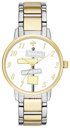 Kate Spade Gramercy Biały/Stal w odcieniu złota Ø34 mm KSW1129