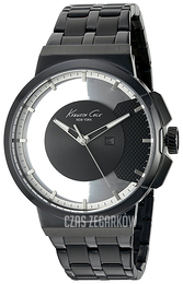 Kenneth Cole Transparency Czarny/Stal Ø44 mm 10020856
