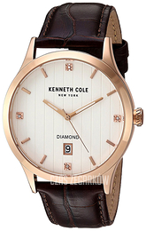 Kenneth Cole Diamond Srebrny/Skóra Ø42 mm 10030783