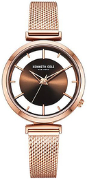 Kenneth Cole Brązowy/Stal w kolorze różowego złota Ø36 mm KC50232005