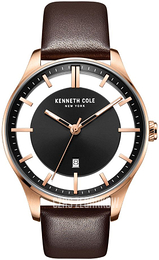 Kenneth Cole Transparency Czarny/Skóra Ø42 mm KC50919021