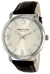 Kenneth Cole Dress Srebrny/Skóra Ø46 mm KCW1043