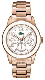 Lacoste Advantage Biały/Stal w kolorze różowego złota Ø38 mm 2000719