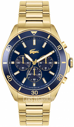 Lacoste Tiebreaker Niebieski/Stal w odcieniu złota Ø44 mm 2011151