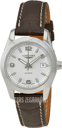 Longines Conquest Srebrny/Skóra Ø29.5 mm L2.285.4.76.3