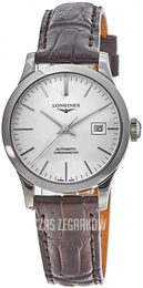 Longines Record Srebrny/Skóra Ø30 mm L2.321.4.72.2