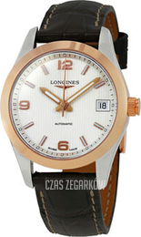 Longines Conquest Srebrny/Skóra Ø34 mm L2.385.5.76.3