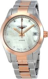 Longines Conquest Biały/18 karatowe różowe złoto Ø34 mm L2.385.5.87.7