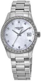 Longines Conquest Classic Biały/Stal Ø34 mm L2.386.0.87.6