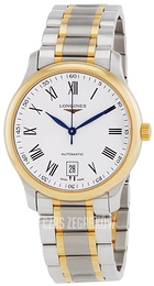 Longines Master Biały/18 karatowe żółte złoto Ø38.5 mm L2.628.5.11.7