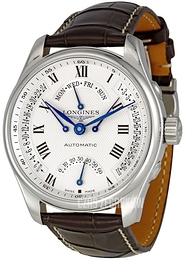 Longines Master Srebrny/Skóra Ø44 mm L2.717.4.71.3