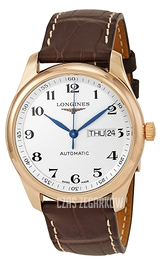 Longines Master Srebrny/Skóra Ø38.5 mm L2.755.8.78.3