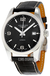 Longines Conquest Czarny/Skóra Ø40 mm L2.785.4.56.3