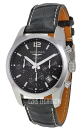 Longines Conquest Czarny/Skóra Ø41 mm L2.786.4.56.3