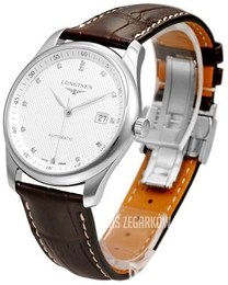 Longines Master Srebrny/Skóra Ø40 mm L2.793.4.77.3