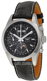 Longines Conquest Czarny/Skóra Ø42 mm L2.798.4.52.3