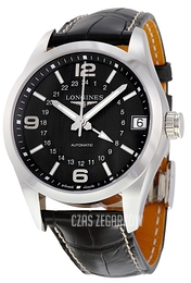 Longines Conquest Czarny/Skóra Ø42 mm L2.799.4.56.3