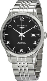 Longines Record Czarny/Stal Ø38.5 mm L2.820.4.56.6