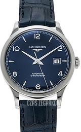 Longines Record Niebieski/Skóra Ø40 mm L2.821.4.96.4