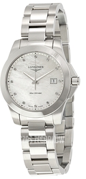 Longines Conquest Biały/Stal Ø36 mm L3.378.4.87.6