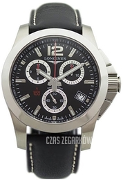 Longines Conquest Czarny/Skóra Ø41 mm L3.700.4.56.3