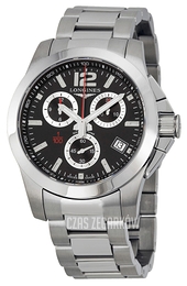 Longines Conquest Czarny/Stal Ø41 mm L3.700.4.56.6