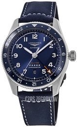Longines Spirit Zulu Time Niebieski/Skóra Ø42 mm L3.812.4.93.2