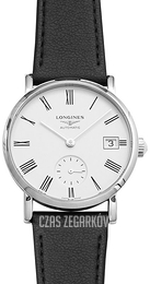 Longines Elegant Biały/Skóra Ø34.5 mm L4.312.4.11.0