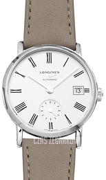 Longines Elegant Biały/Skóra Ø34.5 mm L4.312.4.11.2
