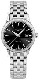 Longines Flagship Czarny/Stal Ø30 mm L4.374.4.59.6